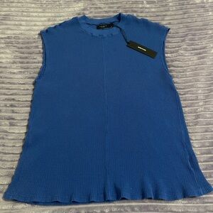 Elegant Blue Sleeveless Top